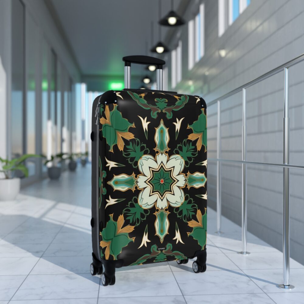CraftFashion™ | Emerald Mosaic Elegance | Arabesque Luggage Design 2025 - Image 12