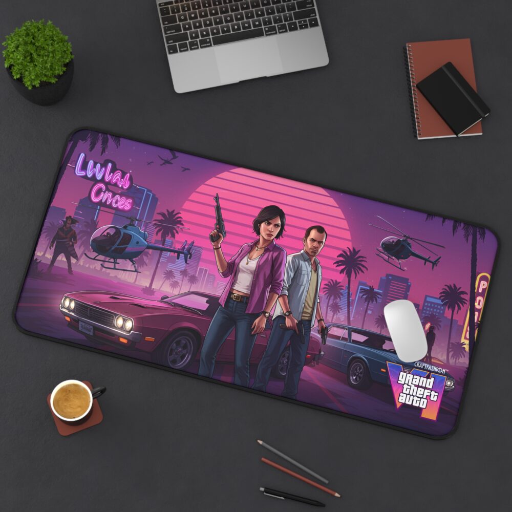 CraftFashion™ | Vice Chaos Edition | GTA VI Cinematic Desk Mat 2026 - Image 8