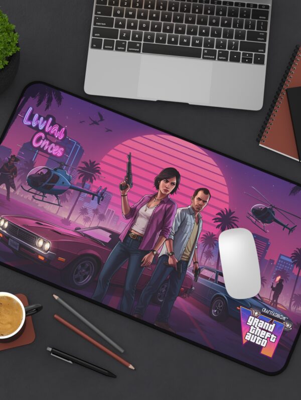 CraftFashion™ | Vice Chaos Edition | GTA VI Cinematic Desk Mat 2026
