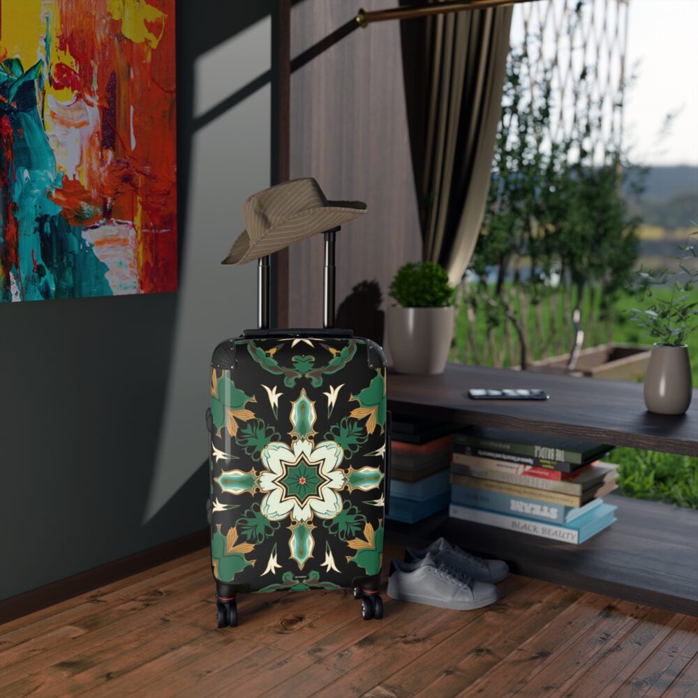 CraftFashion™ | Emerald Mosaic Elegance | Arabesque Luggage Design 2025 - Image 5
