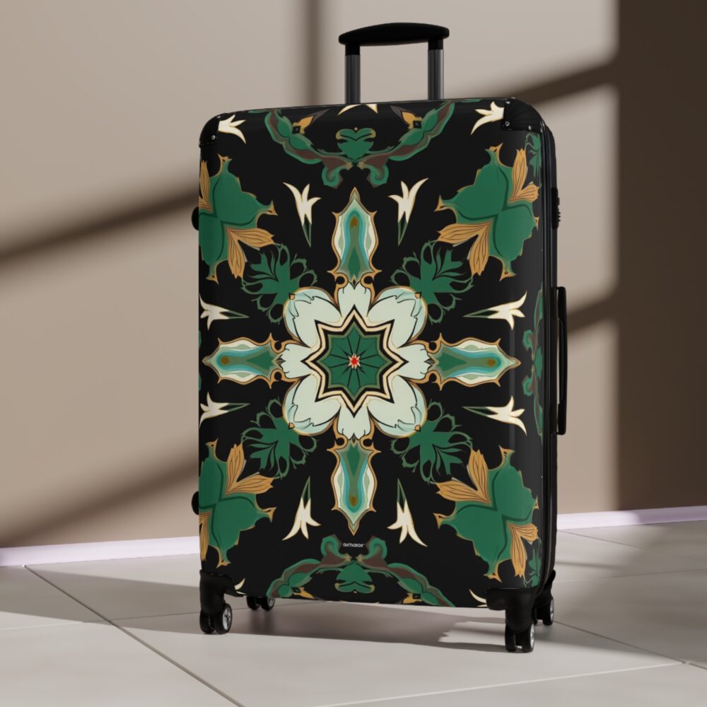 CraftFashion™ | Emerald Mosaic Elegance | Arabesque Luggage Design 2025 - Image 17